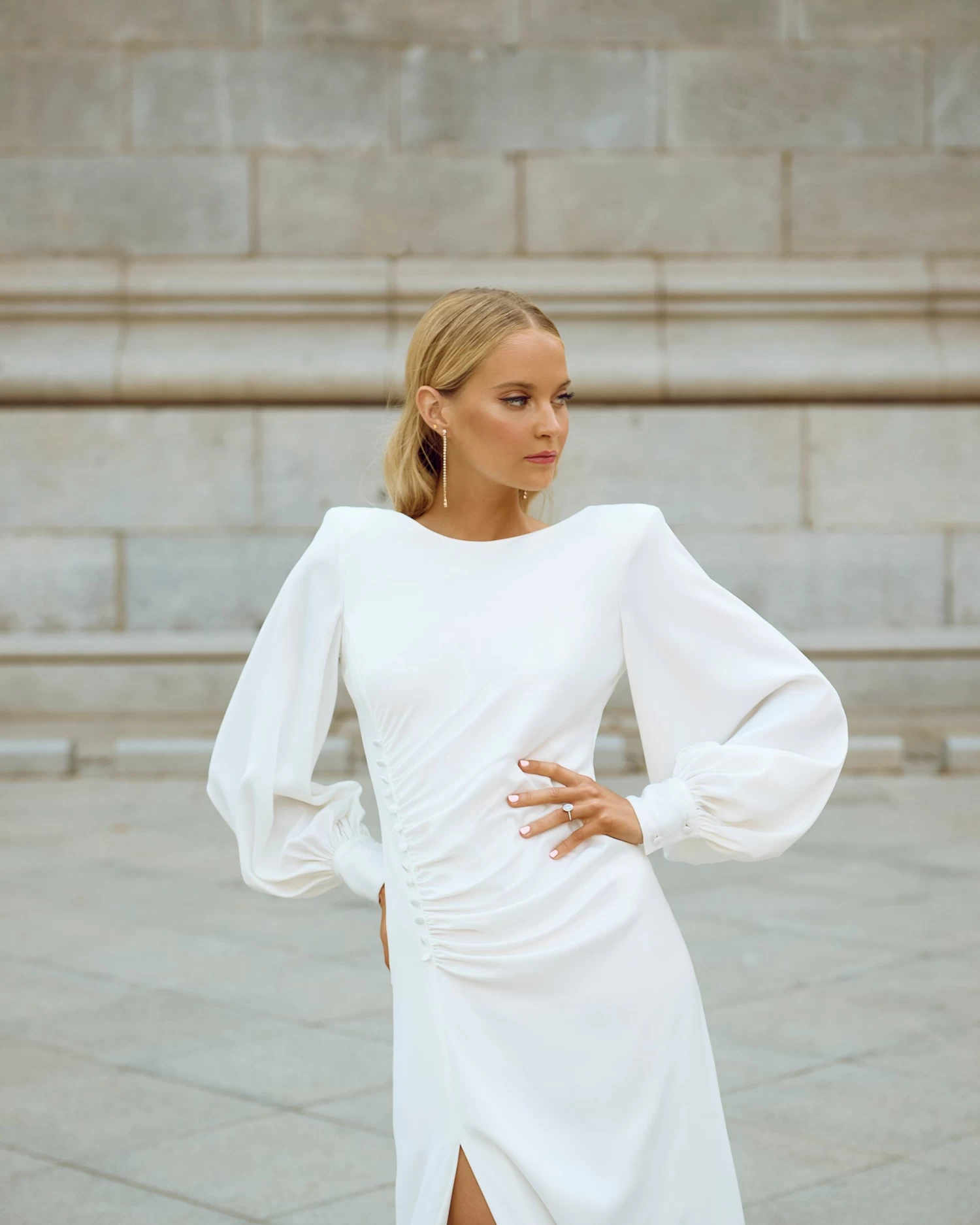 Vestido Claudine Blanco 4 Vestido Claudine Blanco - Imagen 2