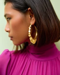 Pendientes Aros Awesome Dorado De Tiahra