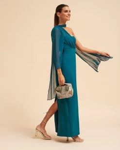 Vestido Lirio Azul Petróleo