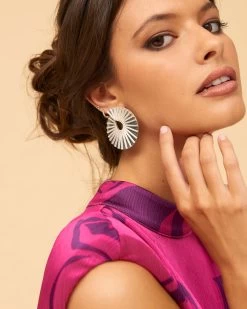 Pendientes Shakti Plateado De Tiahra