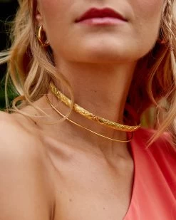 Choker Doble Aro Dorado De Olivia & Cloe
