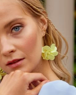 Pendientes Pétalos Amarillo De Malababa