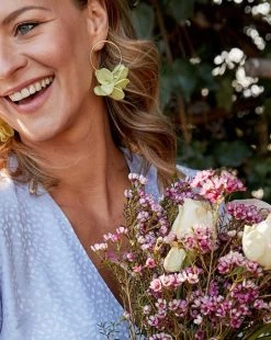 Pendientes Pétalos Amarillo De Malababa -Lady Pipa H8A2763