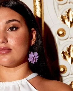 Pendientes Pétalos Lila De Malababa