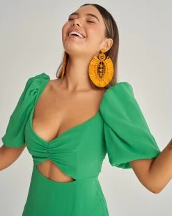 Pendientes Pipa Naranja De Verbena