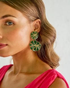 Pendientes Vishaal Verde De Tiahra
