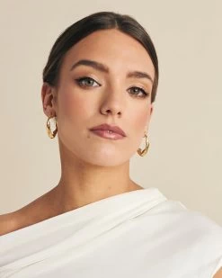 Pendientes Semiaro Irregular Dorado