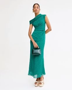 Vestido Margot Verde Botella -Lady Pipa MARGUERITE MIDI 0586