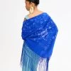 Mantón De Manila Azul -Lady Pipa RIVIERA 1610