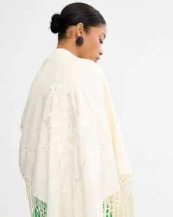 Mantón De Manila Crudo -Lady Pipa ROSAE VERDE 3753