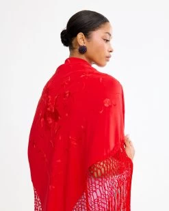 Mantón De Manila Rojo