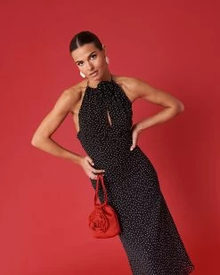 Vestido Clara Topos Negros